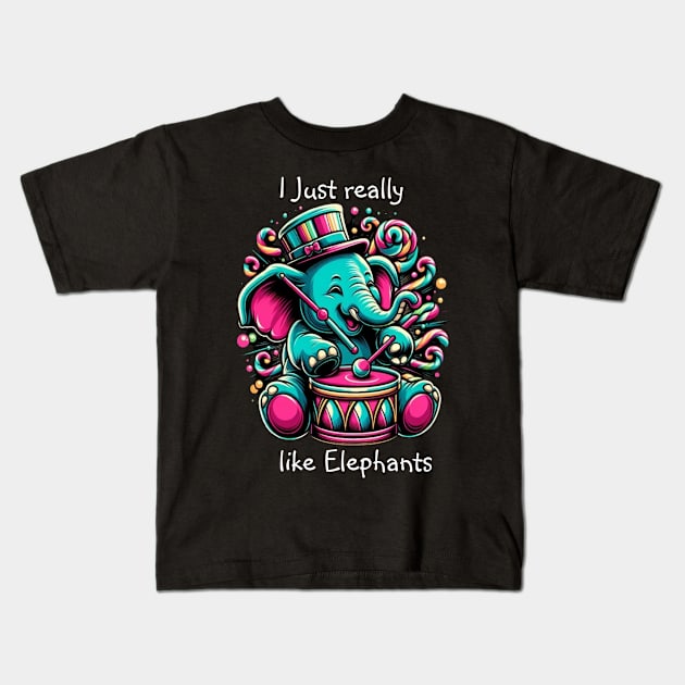 The Musical Pachyderm I really like elephants Kids T-Shirt by coollooks